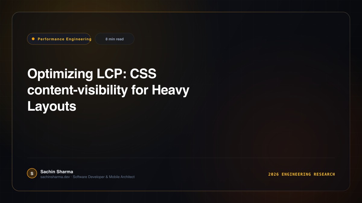 Optimizing LCP: CSS content-visibility for Heavy Layouts