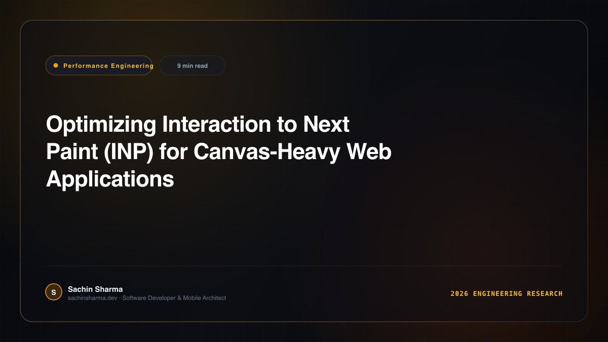 Optimizing Interaction to Next Paint (INP) for Canvas-Heavy Web Applications