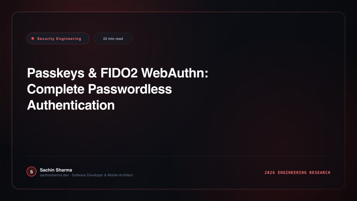 Passkeys & FIDO2 WebAuthn: Complete Passwordless Authentication Guide for Fullstack Apps