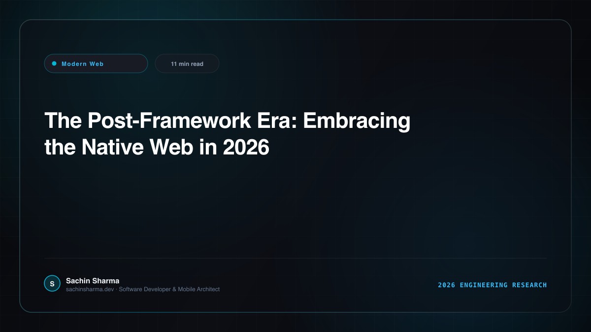 The Post-Framework Era: Embracing the Native Web in 2026