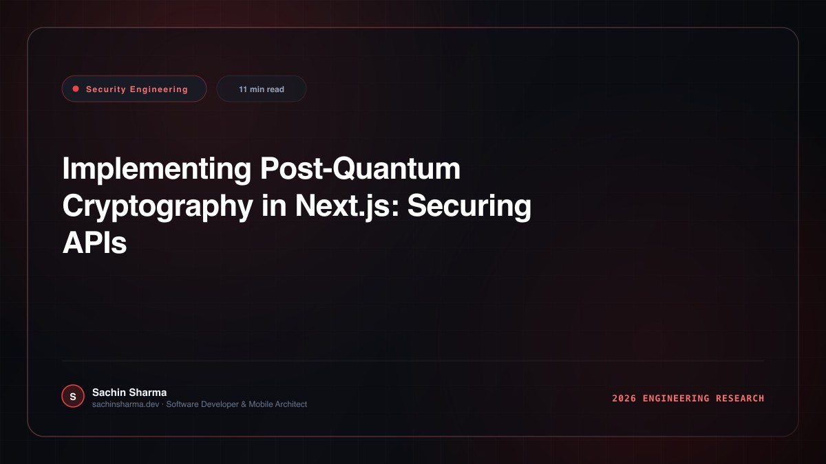 Implementing Post-Quantum Cryptography in Next.js: Securing APIs against Future Decryption