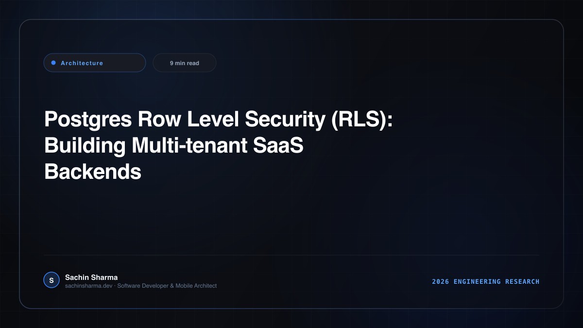 Postgres Row Level Security (RLS): Building Multi-tenant SaaS Backends Safely