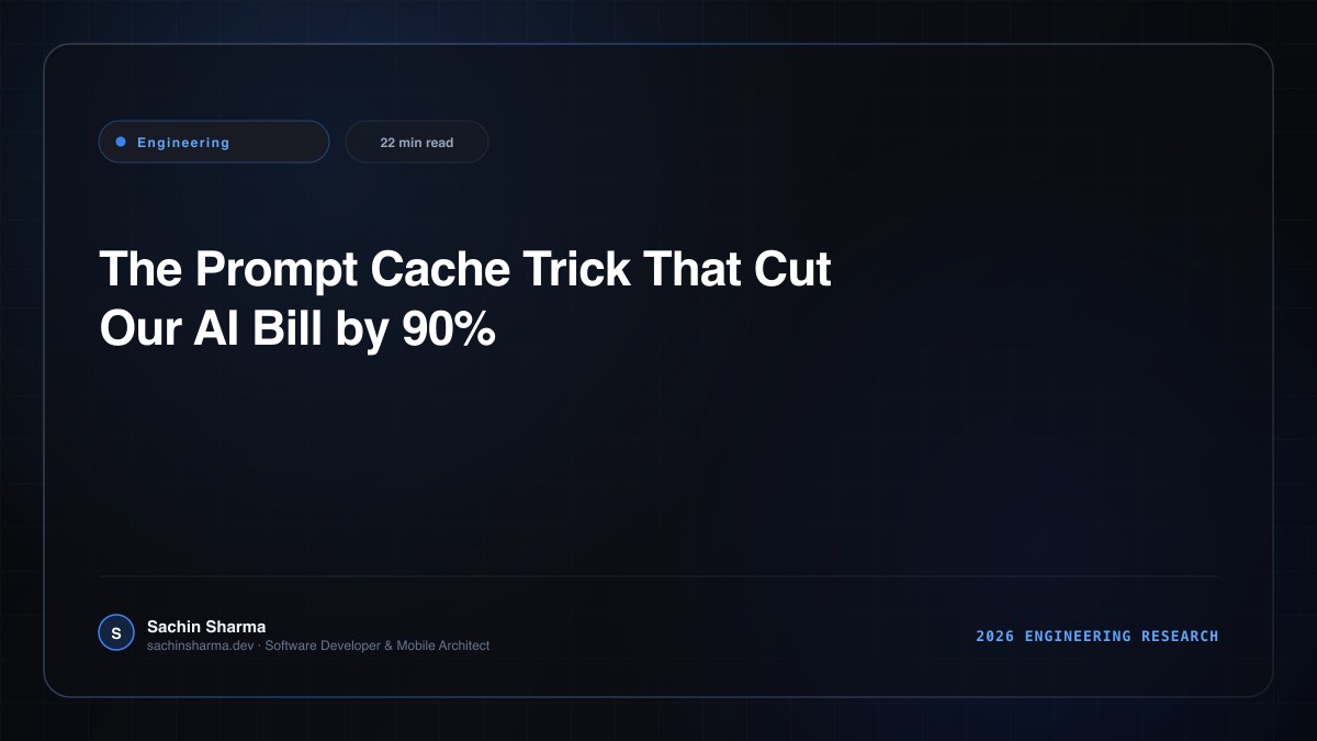 The Prompt Cache Trick That Cut Our AI Bill by 90%