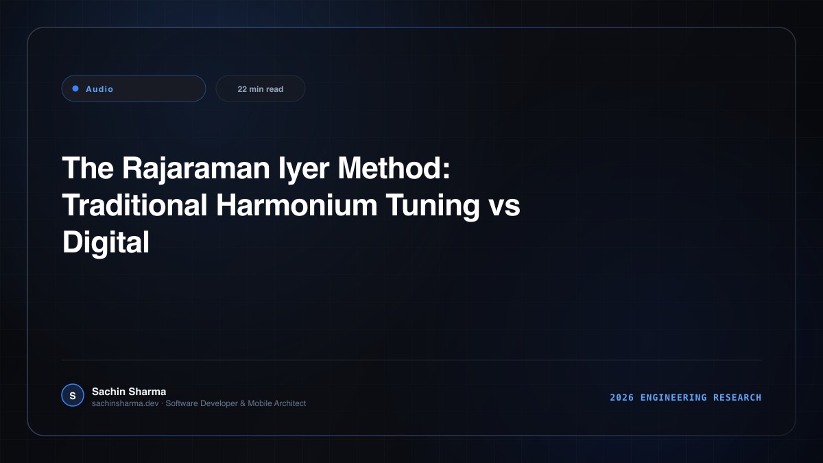 The Rajaraman Iyer Method: Traditional Harmonium Tuning vs Digital Reeds