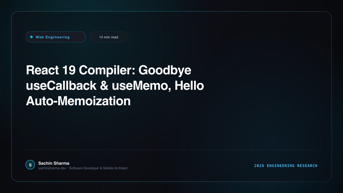 React 19 Compiler: Goodbye useCallback & useMemo, Hello Auto-Memoization