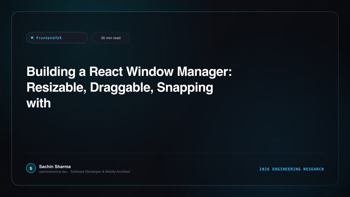 Building a React Window Manager: Resizable, Draggable, Snapping with Framer Motion