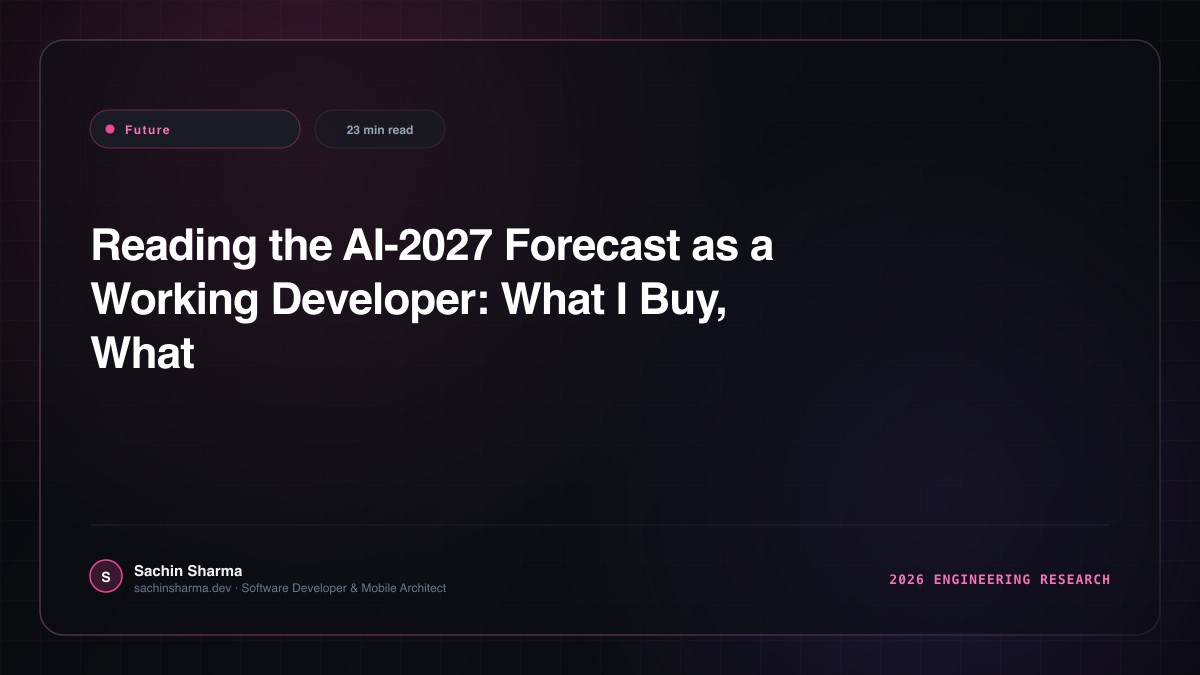 Reading the AI-2027 Forecast as a Working Developer: What I Buy, What I Don't