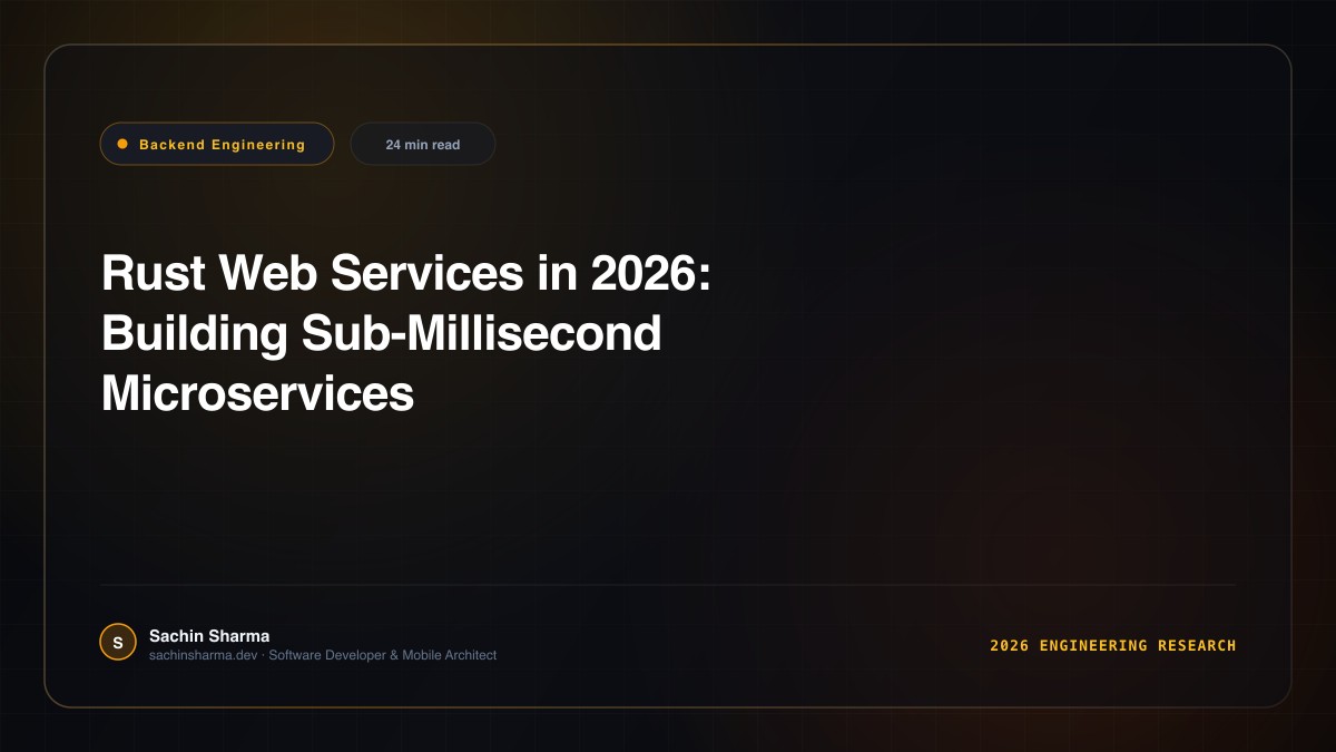 Rust Web Services in 2026: Building Sub-Millisecond Microservices with Axum and SQLx