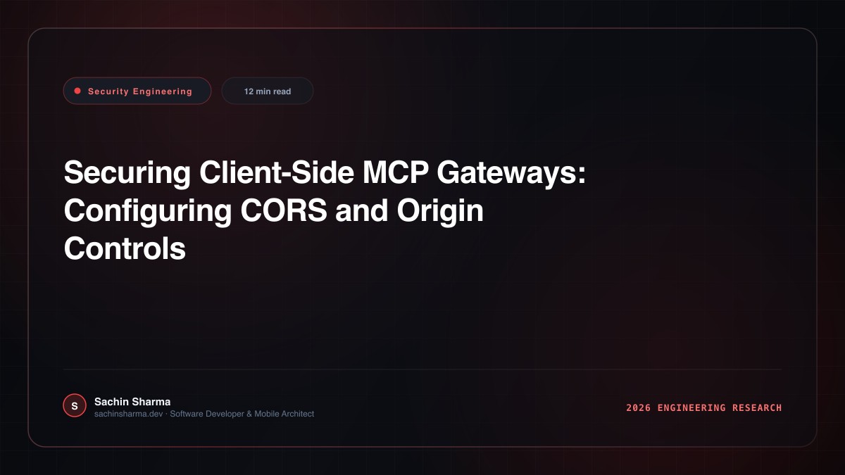 Securing Client-Side MCP Gateways: Configuring CORS and Origin Controls