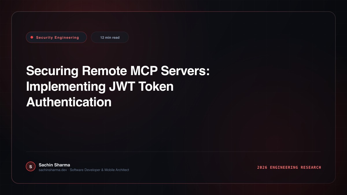 Securing Remote MCP Servers: Implementing JWT Token Authentication
