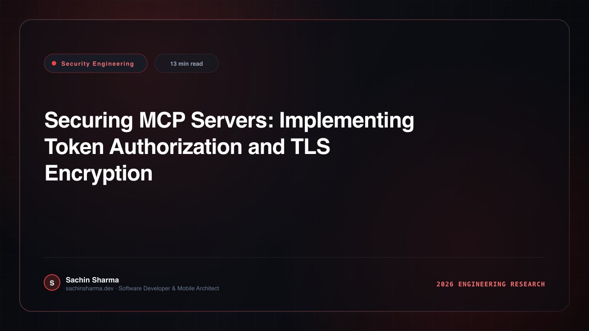 Securing MCP Servers: Implementing Token Authorization and TLS Encryption