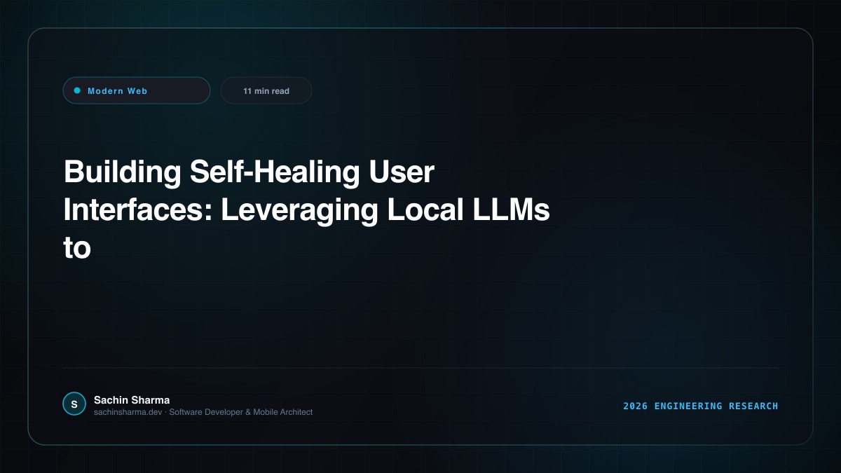 Building Self-Healing User Interfaces: Leveraging Local LLMs to Resolve Runtime Edge Cases
