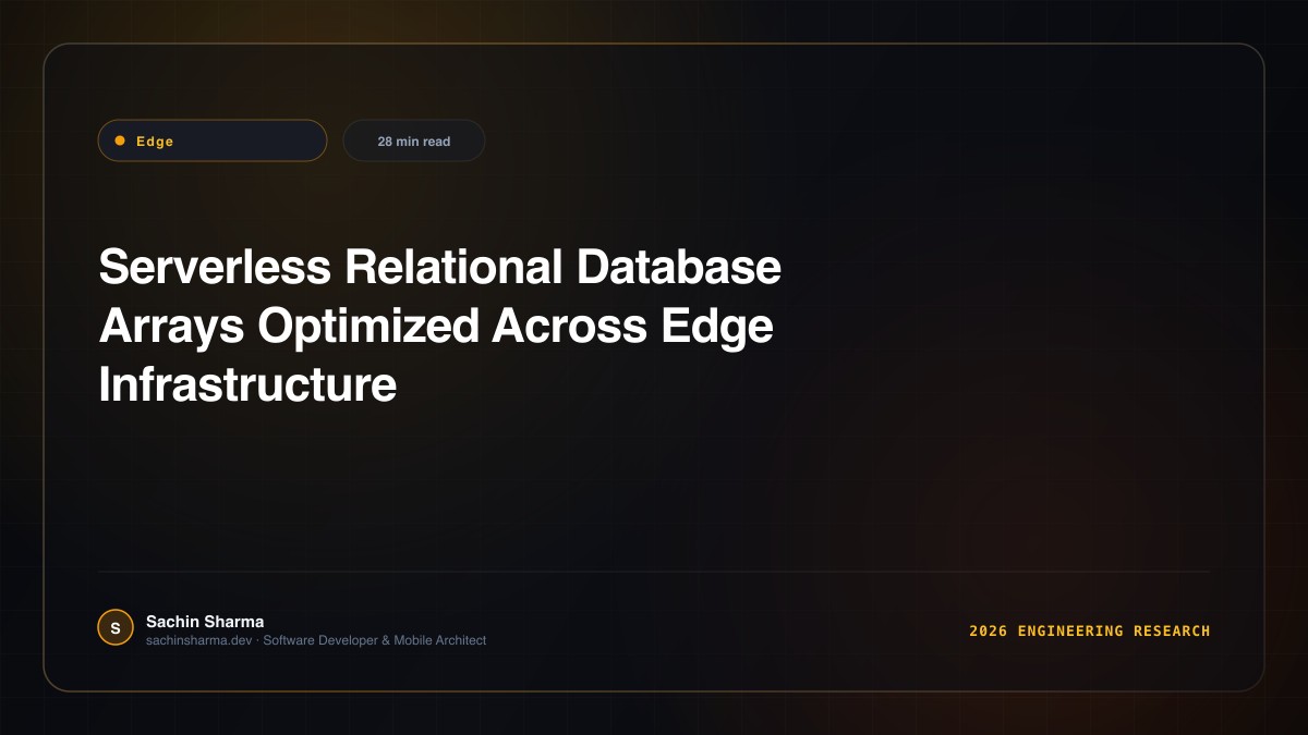 Serverless Relational Database Arrays Optimized Across Edge Infrastructure