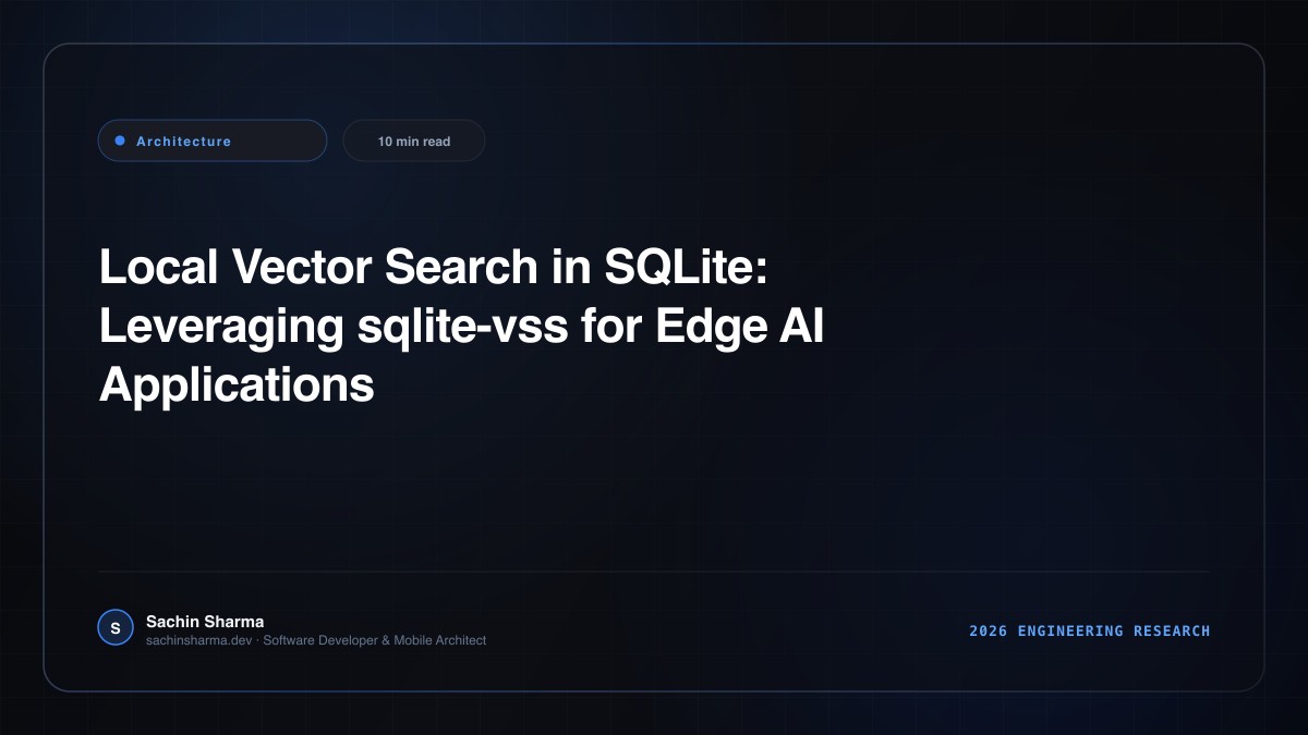 Local Vector Search in SQLite: Leveraging sqlite-vss for Edge AI Applications