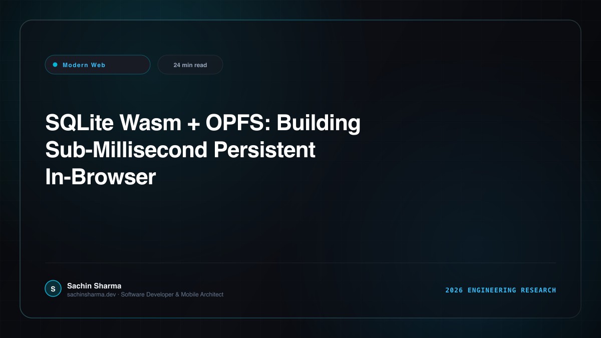 SQLite Wasm + OPFS: Building Sub-Millisecond Persistent In-Browser Databases