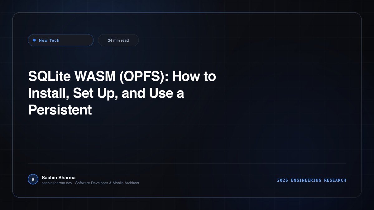 SQLite WASM (OPFS): How to Install, Set Up, and Use a Persistent Browser Database