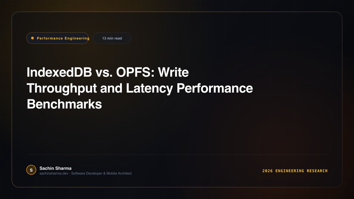 IndexedDB vs. OPFS: Write Throughput and Latency Performance Benchmarks