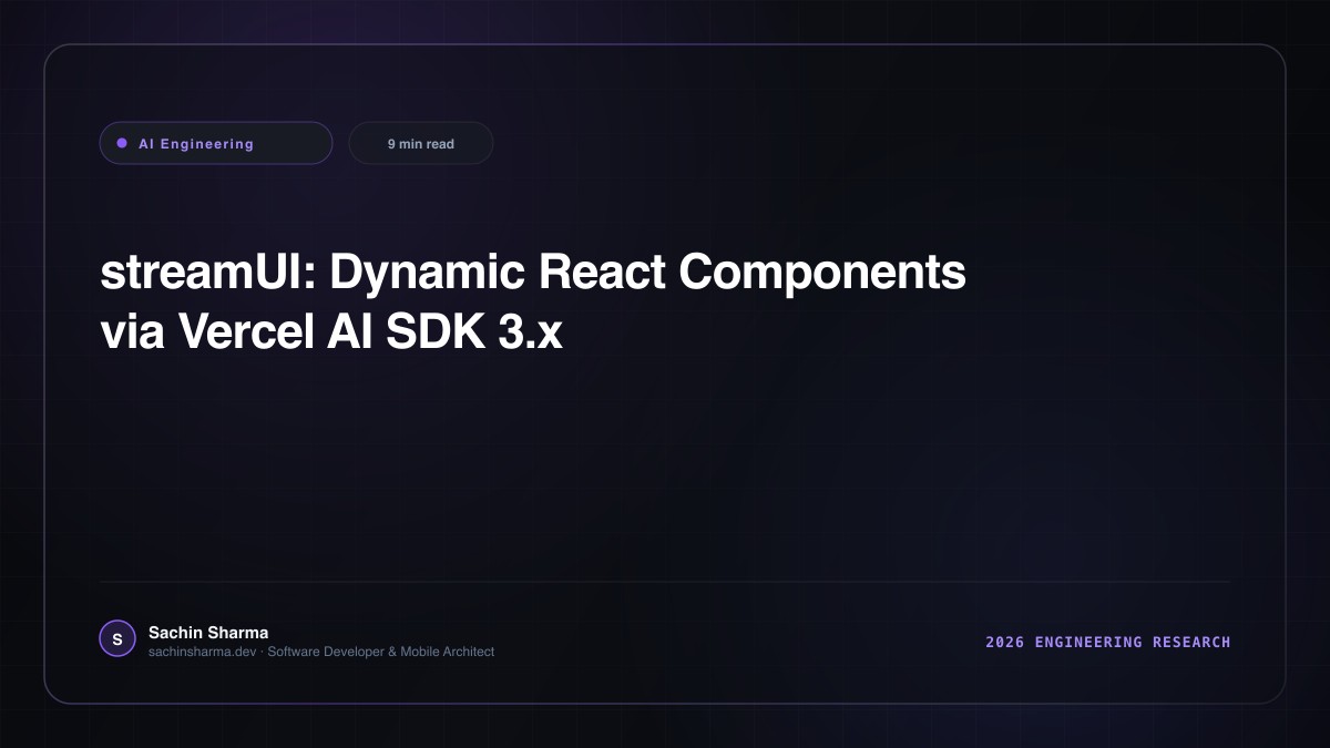 streamUI: Dynamic React Components via Vercel AI SDK 3.x