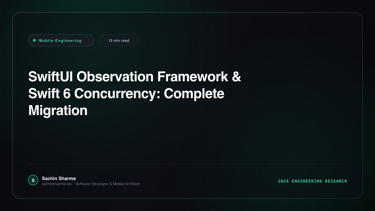 SwiftUI Observation Framework & Swift 6 Concurrency: Complete Migration Guide