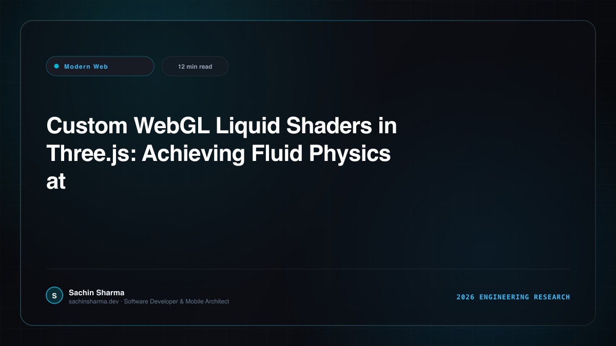 Custom WebGL Liquid Shaders in Three.js: Achieving Fluid Physics at 60 FPS