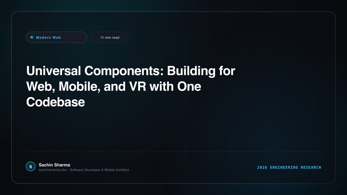 Universal Components: Building for Web, Mobile, and VR with One Codebase in 2026