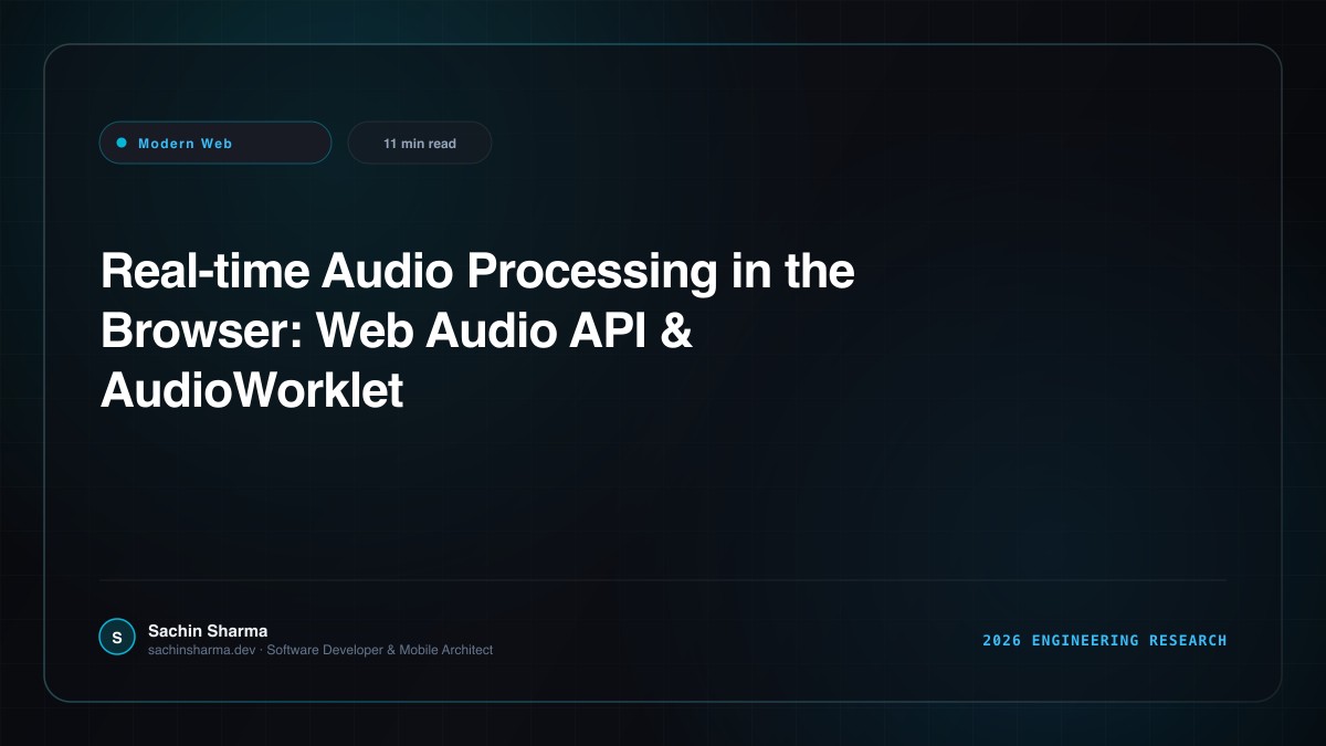 Real-time Audio Processing in the Browser: Web Audio API & AudioWorklet