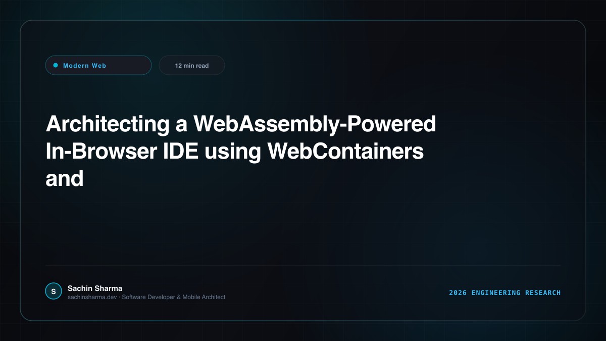 Architecting a WebAssembly-Powered In-Browser IDE using WebContainers and Monaco Editor