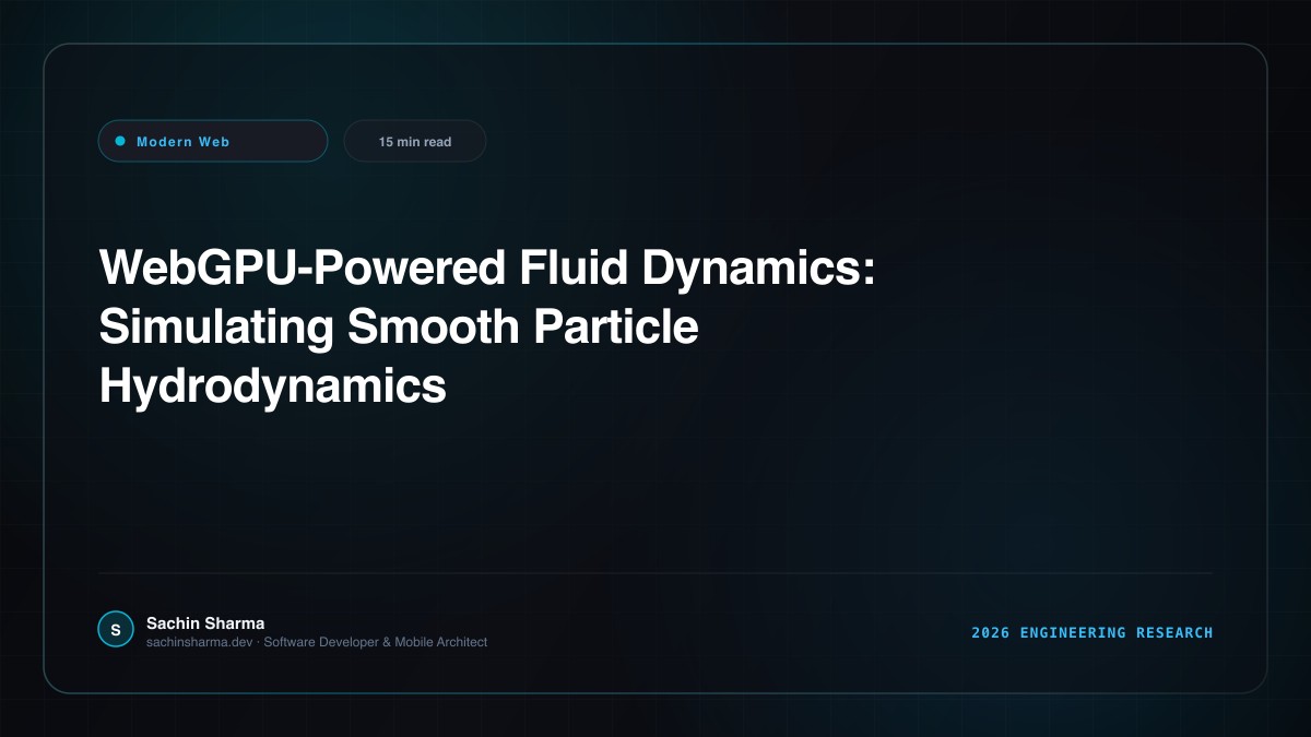 WebGPU-Powered Fluid Dynamics: Simulating Smooth Particle Hydrodynamics (SPH) at 60 FPS in the Browser