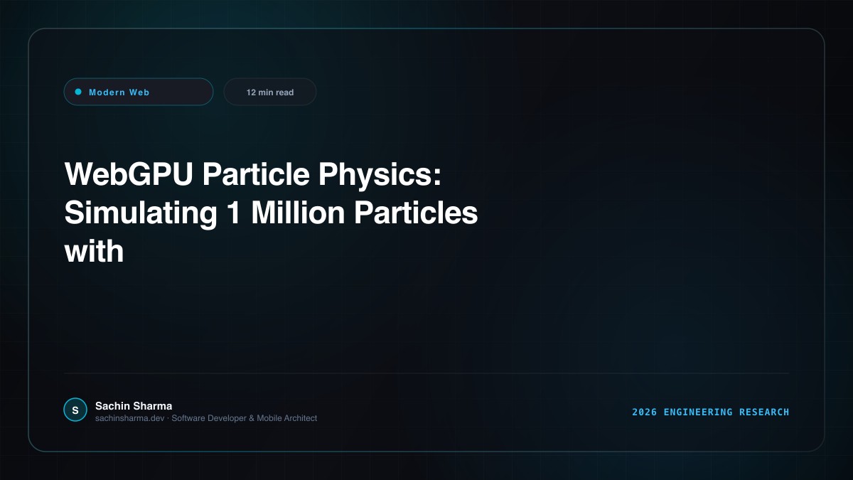 WebGPU Particle Physics: Simulating 1 Million Particles with Compute Pipelines