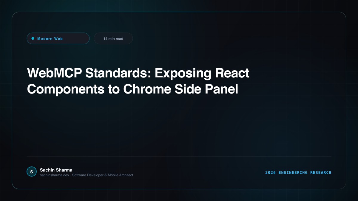 WebMCP Standards: Exposing React Components to Chrome Side Panel