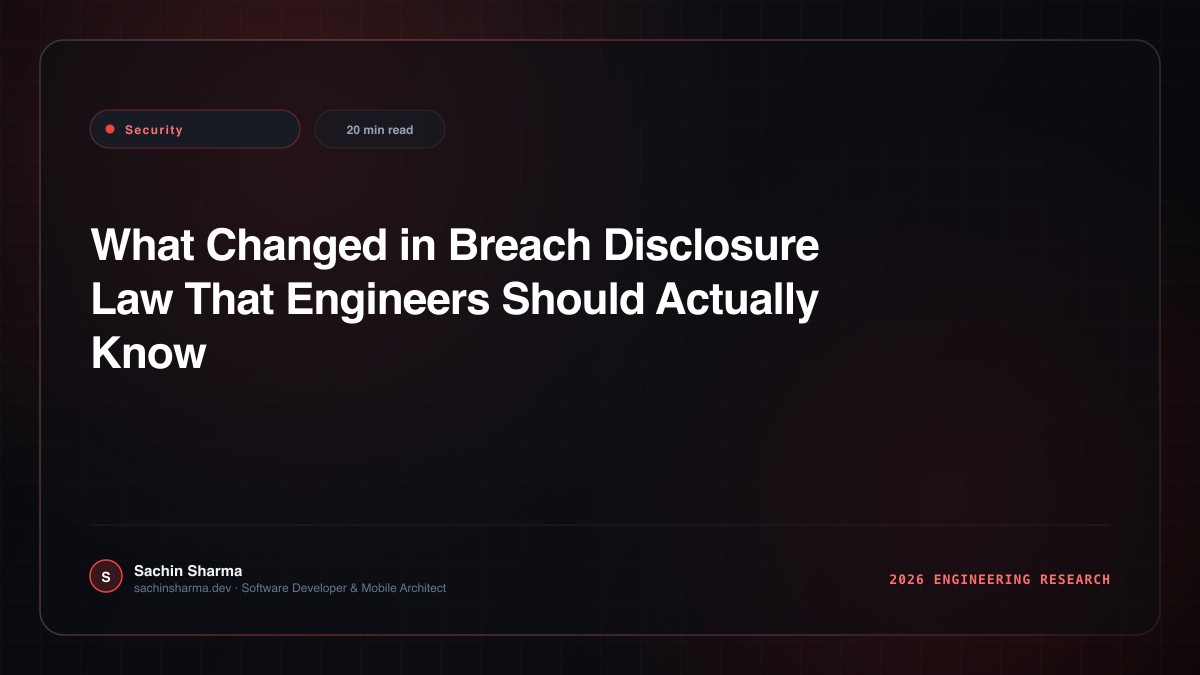 What Changed in Breach Disclosure Law That Engineers Should Actually Know