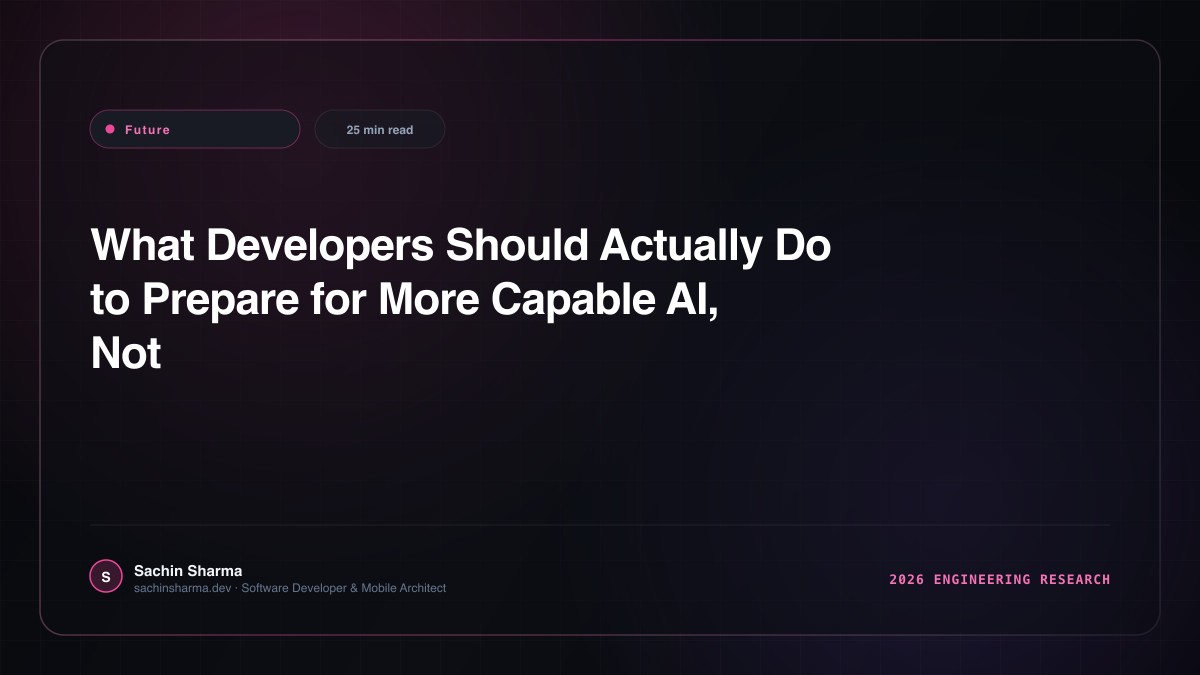 What Developers Should Actually Do to Prepare for More Capable AI, Not Less