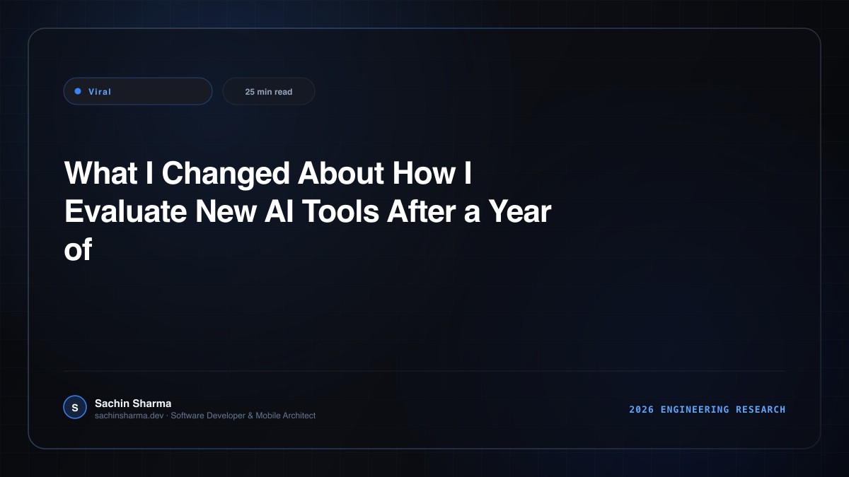 What I Changed About How I Evaluate New AI Tools After a Year of Hype Cycles