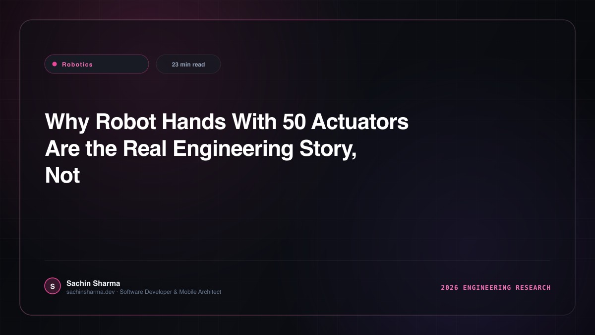 Why Robot Hands With 50 Actuators Are the Real Engineering Story, Not the Legs