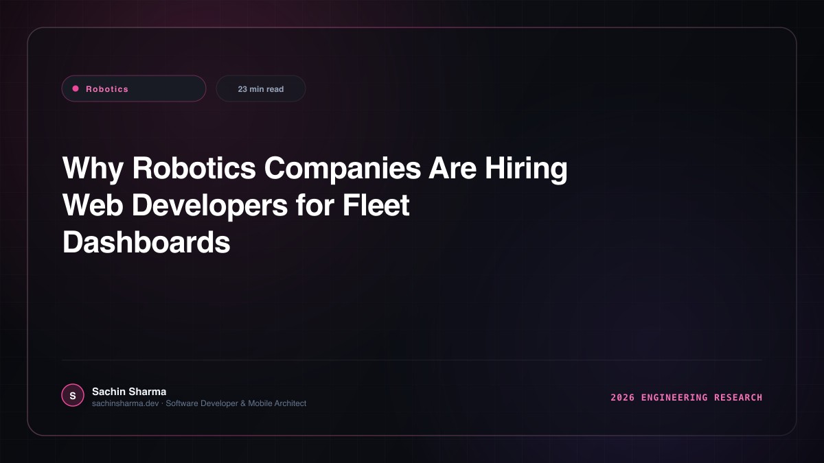 Why Robotics Companies Are Hiring Web Developers for Fleet Dashboards