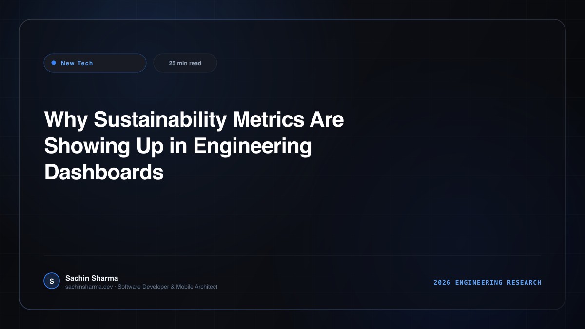 Why Sustainability Metrics Are Showing Up in Engineering Dashboards Now