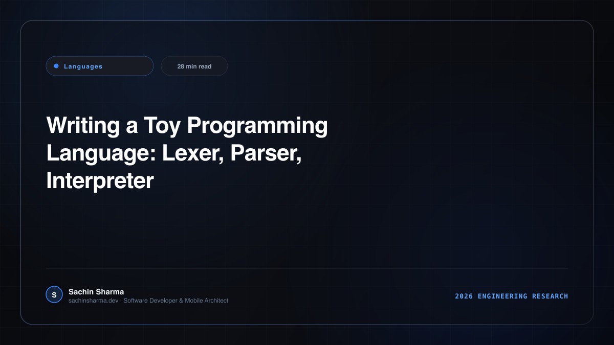 Writing a Toy Programming Language: Lexer, Parser, Interpreter
