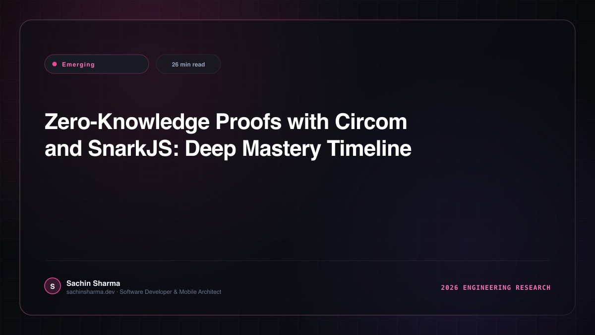 Zero-Knowledge Proofs with Circom and SnarkJS: Deep Mastery Timeline