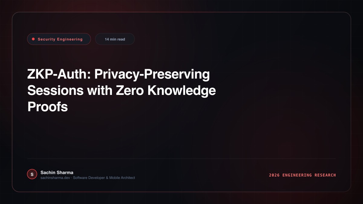ZKP-Auth: Privacy-Preserving Sessions with Zero Knowledge Proofs in 2026