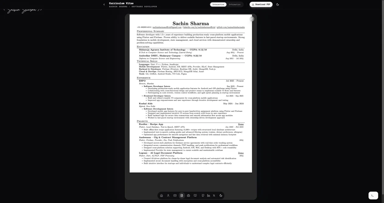 Personal Portfolio - Engineering Excellence screen 3